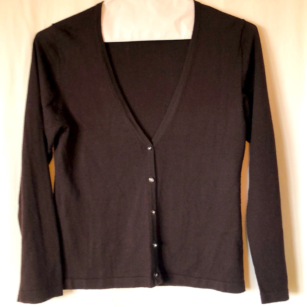 Chocolate Brown Merino Wool Cardigan